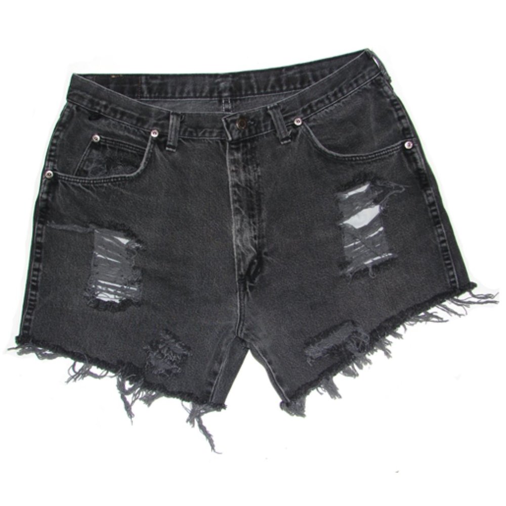 Wrangler Black Distressed Jean Shorts